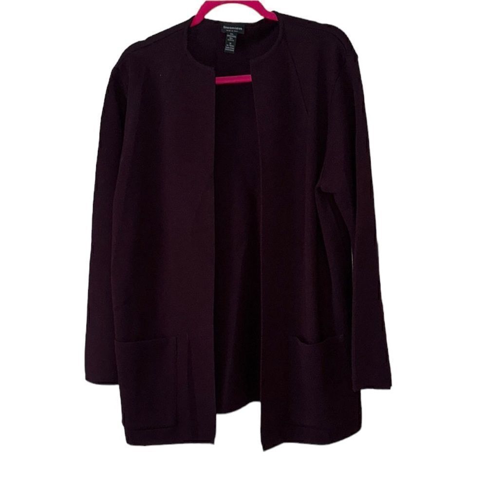 Lineamidas Women’s Made In Italy‎ Merino Wool Blend Open Cardigan, Size L, EUC